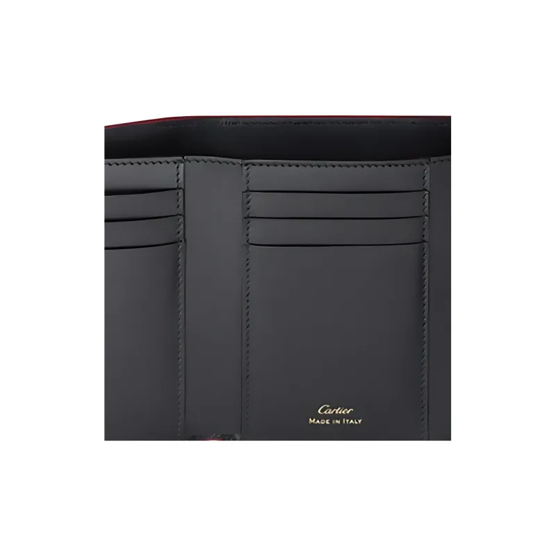 CARTIER GUIRLANDE Calfskin Wallet Small Size Women's Red-3
