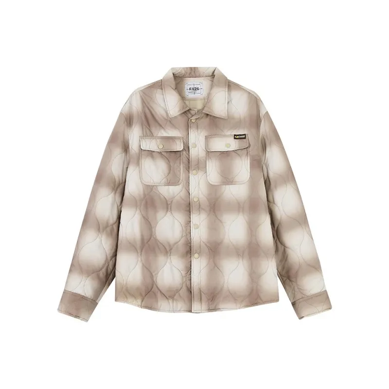 F426 FW22 Plaid Gradient Lapel Loose Fit Puffer Jacket Unisex-6