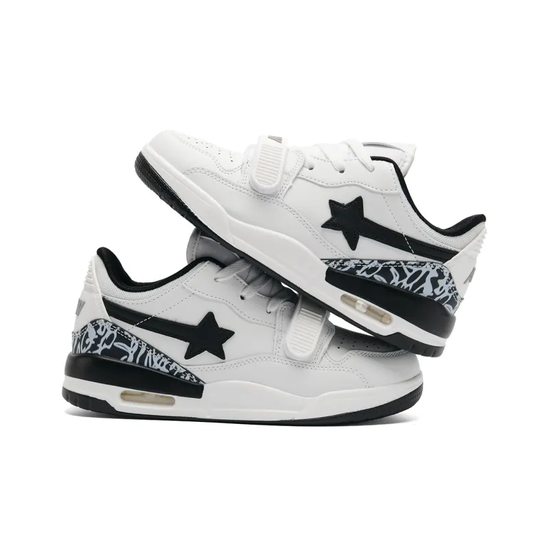 KAAVER OTTO Abrasion Resistant Breathable Balance Low Top Casual Shoes Unisex White Black-4