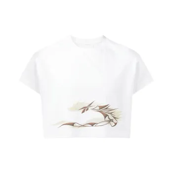 Reebok Dragon-print Cotton Cropped T-shirt