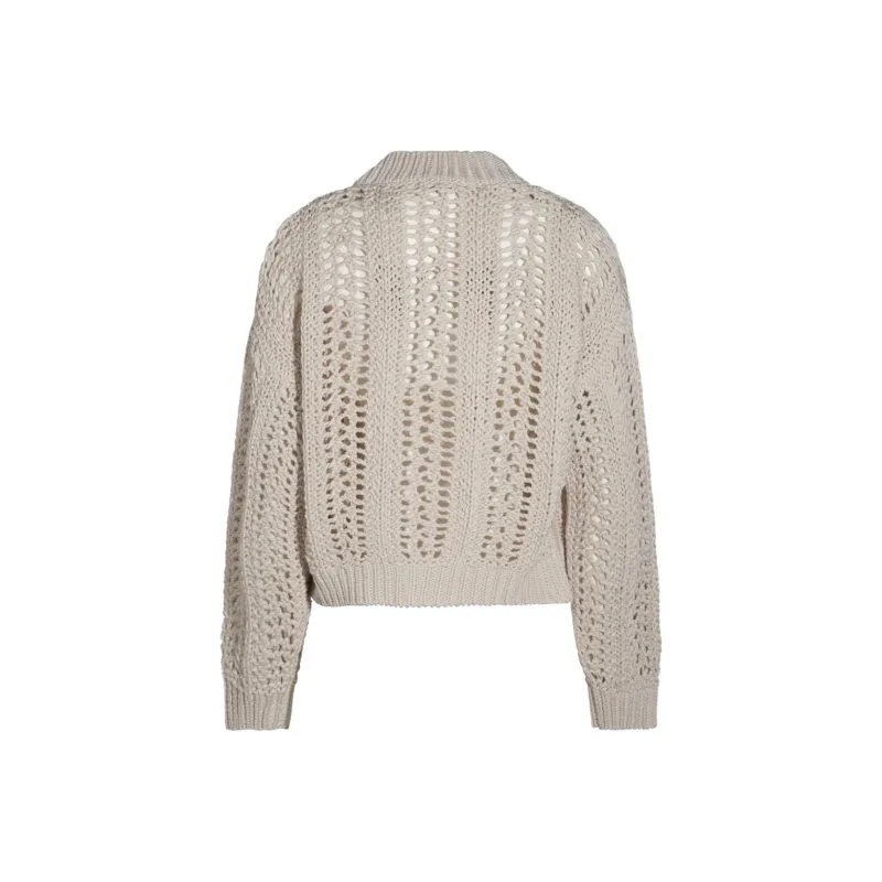 Brunello Cucinelli Long Sleeved Open Knit Cardigan-1