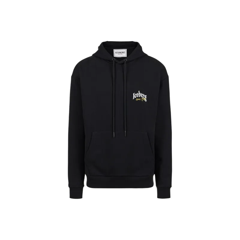 Iceberg Logo Printed Drawstring Hoodie-0