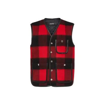 DSQUARED 2 Check print Wool blend Vest