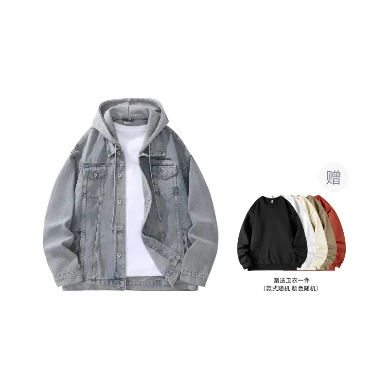 LA'T.WEEKEND Fall Denim Jackets Unisex-40