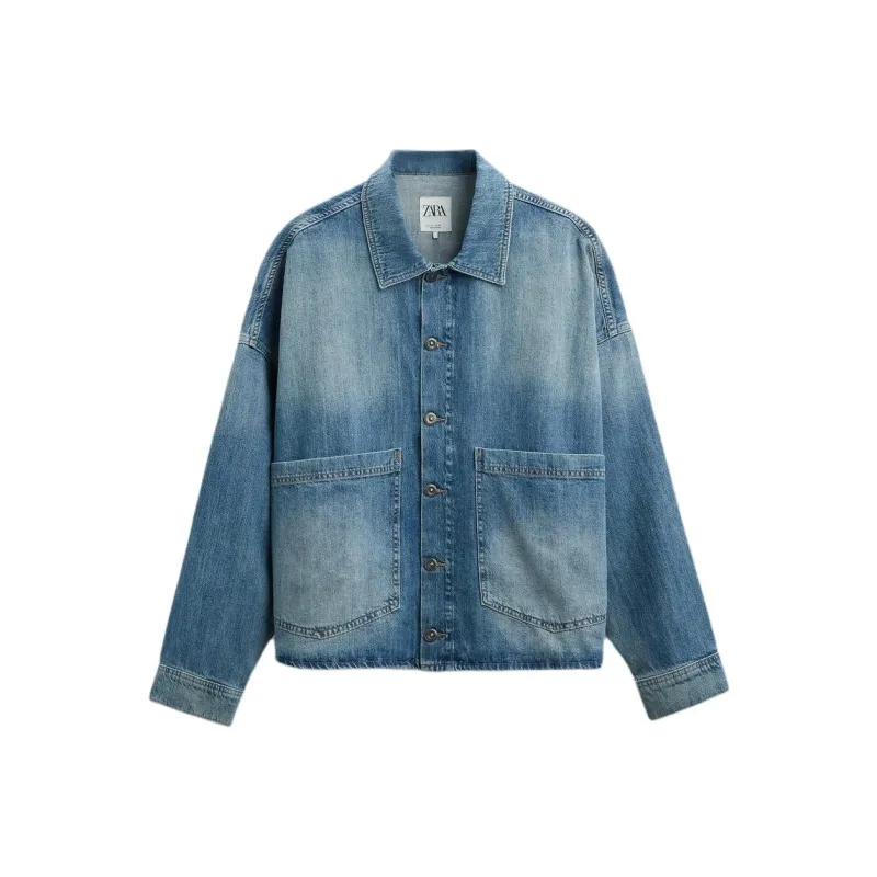 ZARA Denim Jacket Men's Medium Blue-0