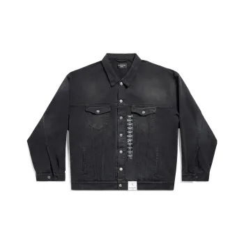 Balenciaga Collared Button Up Denim Jacket