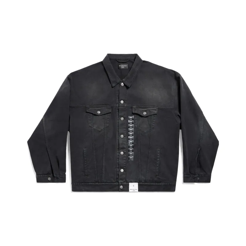 Balenciaga Collared Button Up Denim Jacket-0