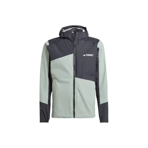 Adidas Water-Resistant And Rainproof Windbreaker Jacket Men's Dusty Green
