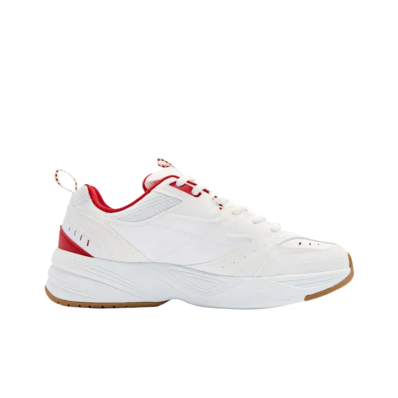 QIAODAN Source born Abrasion Resistant Cushioning Waterproof Low Top Chunky Sneakers Women's White Koi Red-1