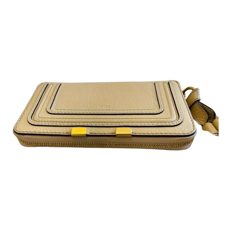 Chloe Marcie Grain Calfskin Wallet Women's Beige-3