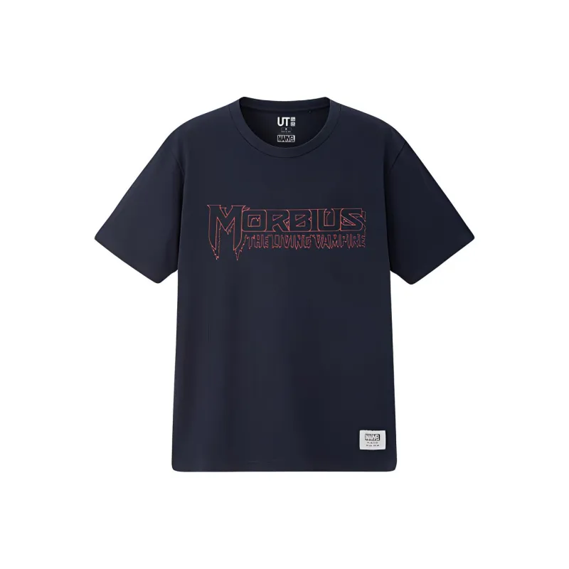 UNIQLO Straight T-Shirt Unisex Navy Blue-0