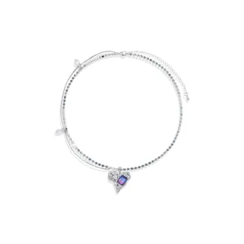 AWE Titanium Steel Necklace Urban Chic Style Women's Fake Double Design Niche Collarbone Chain Women's