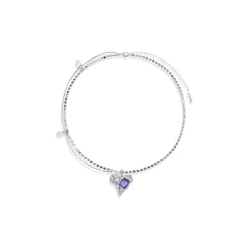 AWE Titanium Steel Necklace Urban Chic Style Women's Fake Double Design Niche Collarbone Chain Women's