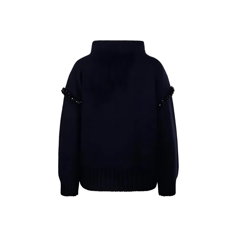 MaxMara Embellished High Neck Jumper-1