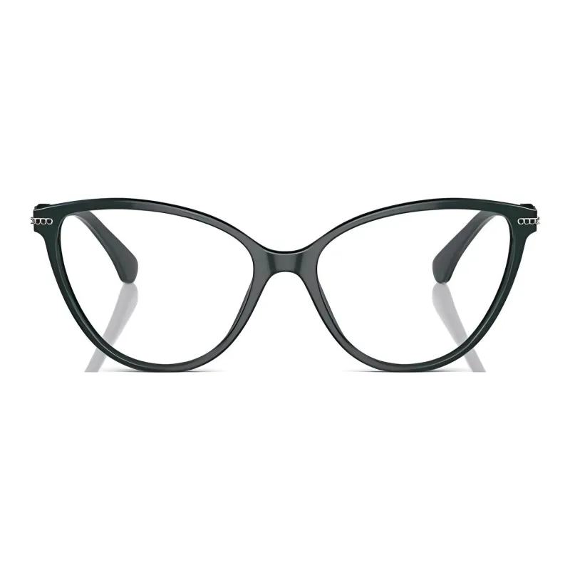 CHANEL Acetate Cat Eye Eyeglass Frames Women's Dark Green-1