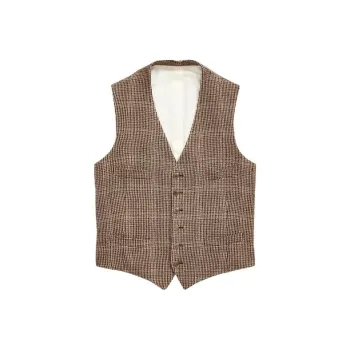 Polo Ralph Lauren Hand-Tailored Tick-Weave Vest Vest Men's Umber