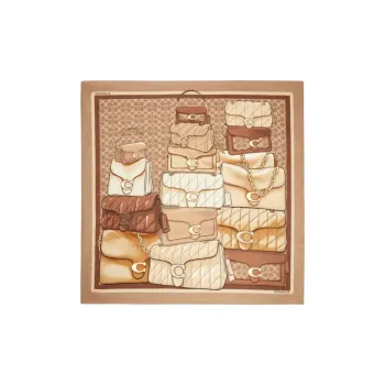 COACH Silk Scarves Women's Camel