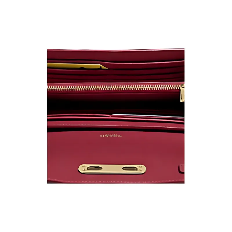 COACH Swagger Pebbled Leather Clutch Leather Wallet Regular Women's Cherry Red-2