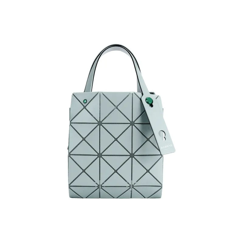 ISSEY MIYAKE CARAT Polyvinyl Chloride Resin Diamond Handbag Mini Women's Gray Green-2
