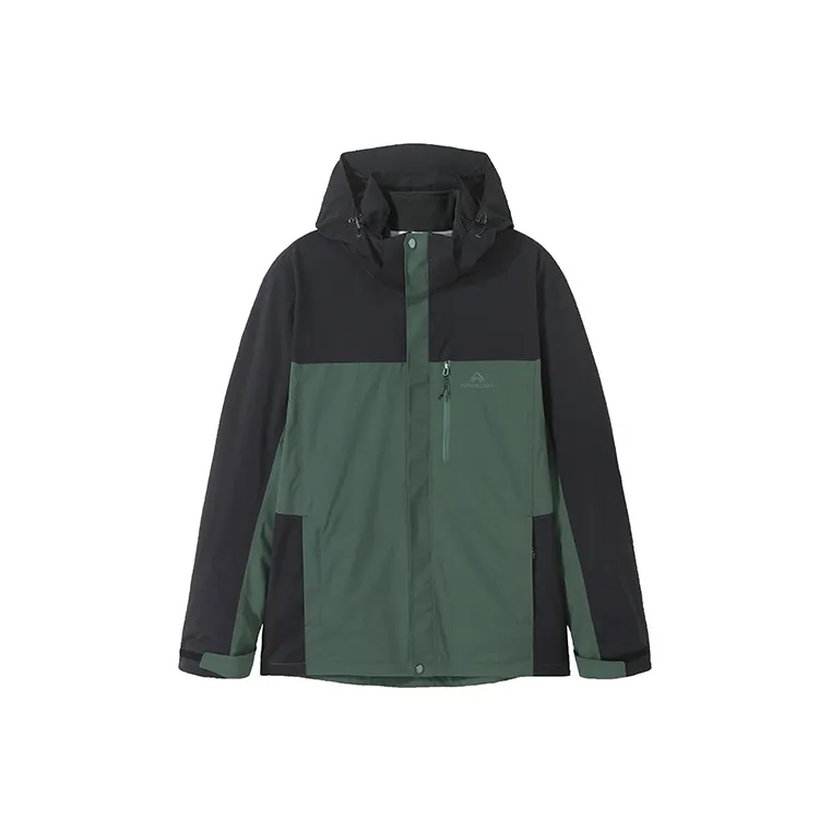 PIONEER CAMP Water Resistant Windproof Breathable Warm Single Layer Hard Shell Windbreaker Jacket Unisex Army Green-0