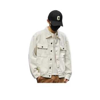 Tonlion Denim Jacket Unisex Raw White