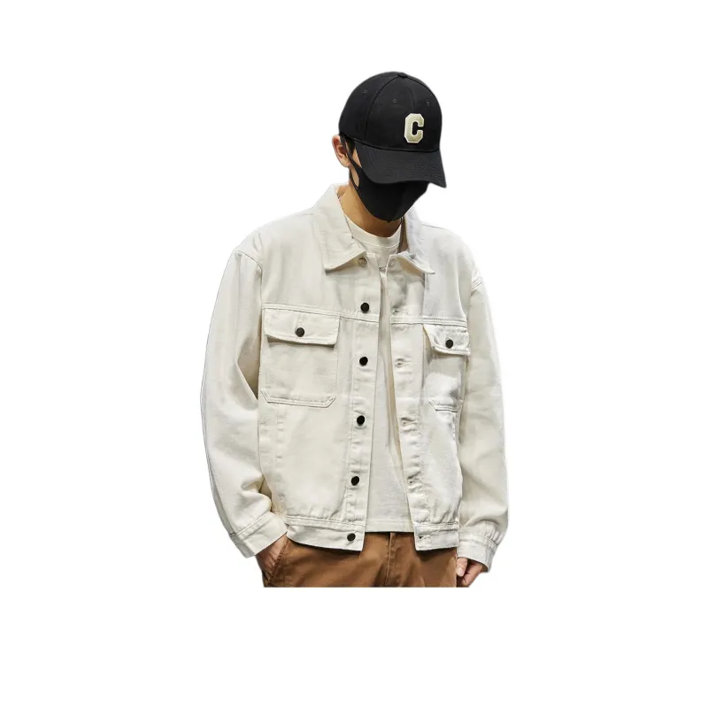 Tonlion Denim Jacket Unisex Raw White-0