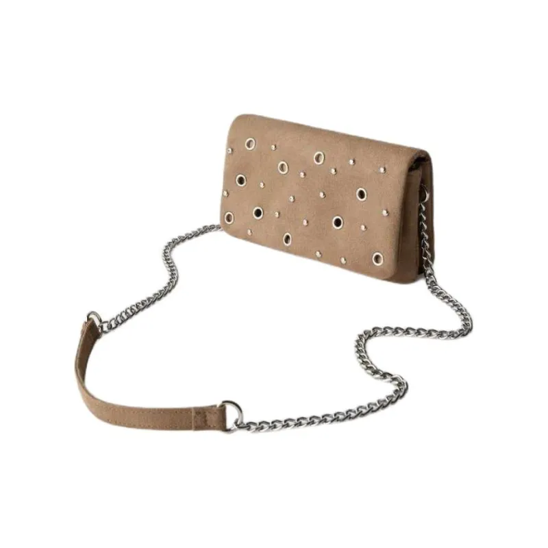 ZARA Polyester Crossbody Bag, Shoulder Bag Women's Brown-1