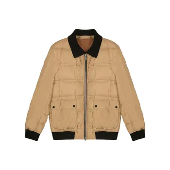 DAVID NAMAN FW22 Solid Color Lapel Loose Fit Down Jacket Men's Khaki
