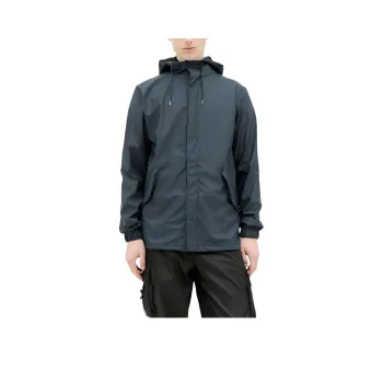 Rains Long Sleeved Drawstring Hooded Coat