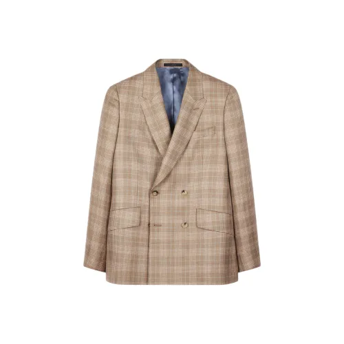 A.P.C Checked Double-Breasted Blazer