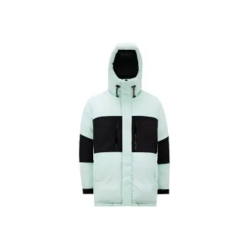 Moncler FW22 Colorblock Hooded Thickened Down Jacket Men's Light Green