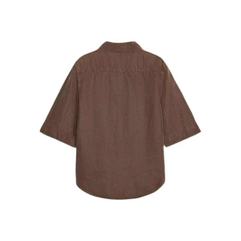 ZARA ZW Series Shirt Women's Brown-1