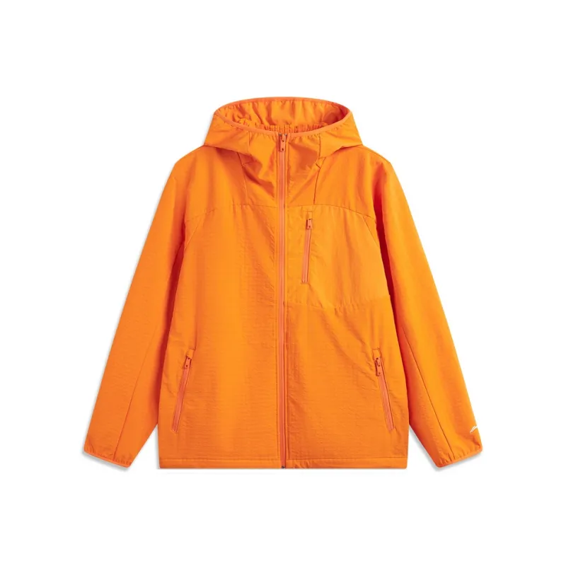 LiNing CF Tracing Waterproof And Windproof To Keep Warm Windbreaker Jacket Unisex Evening Orange-0