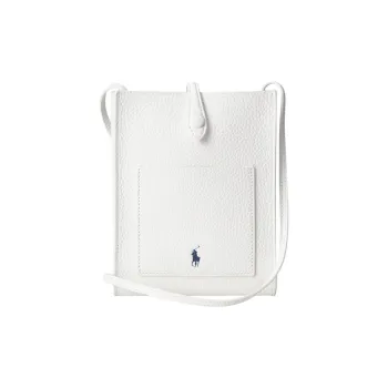 Polo Ralph Lauren Cow Leather Crossbody Bag, Shoulder Bag Women's Paper White