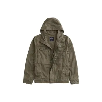 Hollister Jackets Men Olive Green