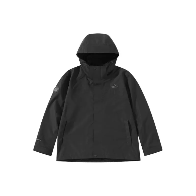PELLIOT Classic 1.0 Water Resistant Windproof Breathable Wear Resistant Warm Windbreaker Jacket Unisex Obsidian Black-0