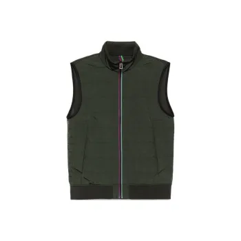 PS By Paul Smith Sports Stripe Mixed Media Gilet