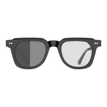 MID Plate And Metal Round Sunglasses Unisex Black