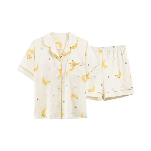 JINXU Pajama Set Women's Apricot