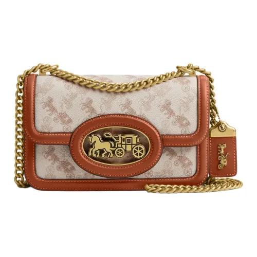COACH Hero Coated Canvas Crossbody Bag, Shoulder Bag Small Size Women's Pencil White & Amber