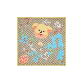 GUCCI Silk Twill Silk Scarves Unisex Brown