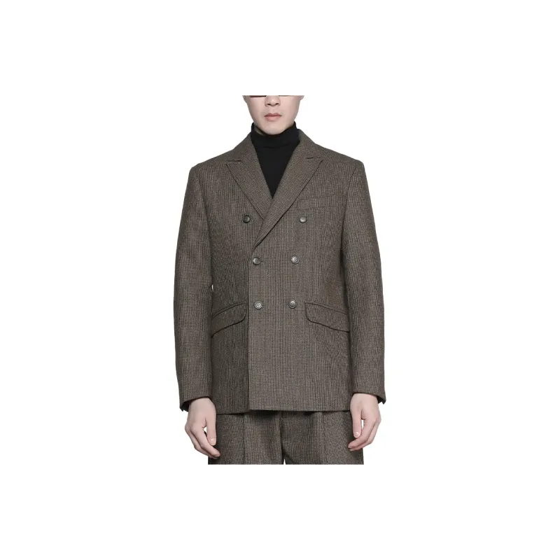 RAYSHOW Business Suit Men's Coffee-4