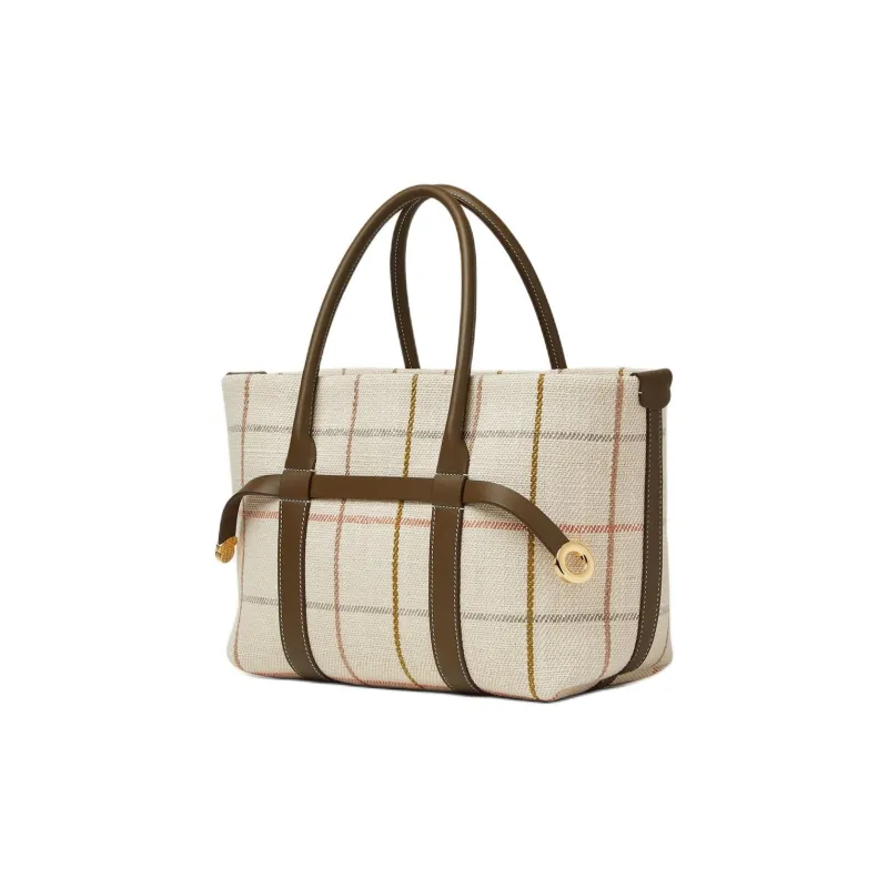 Loro Piana Ghiera Linen Tote Bag, Shopping Bag, Handbag Small Size Women's Khaki-1