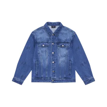 MLB New York Yankees MONOGRAM Monogram Collection 24FW Denim Jacket Unisex Indigo