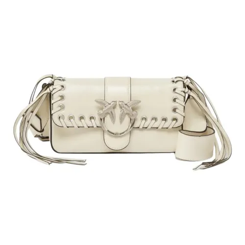 PINKO Cow Leather Shoulder Bag Women's White
