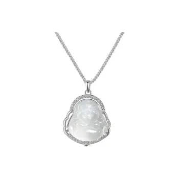 Bubble Scallops Chalcedony Jade Necklaces Women's