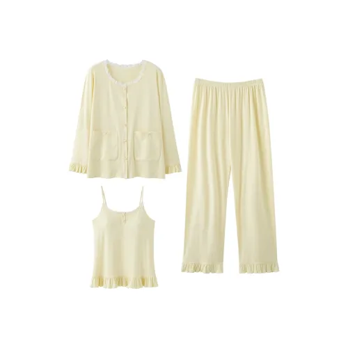 MIIOW Pajama Set Women's Light Yellow