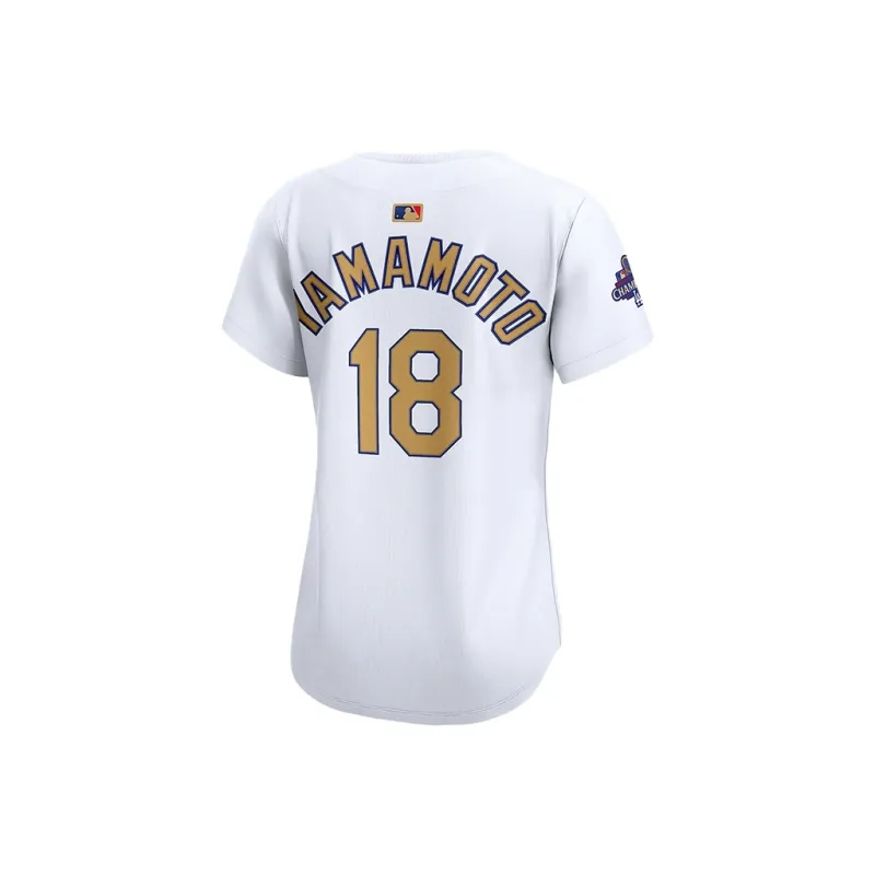 Nike Yoshinobu Yamamoto Los Angeles Dodgers 2025 World Series Champions Gold Women's's Nike Dri FIT Adv Mlb Limited Jersey-1