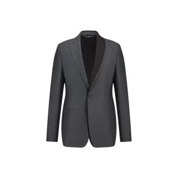 DIOR Jacket With Asymmetric Shawl Collar Business Suit Men's Gray