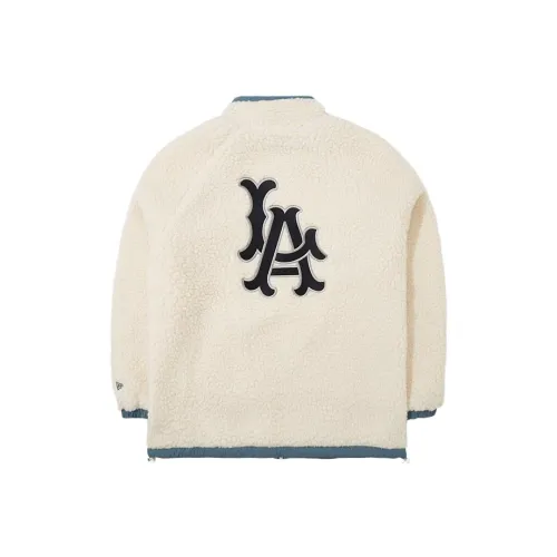 New Era Velvet Jackets Unisex Ivory White